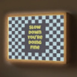Patroon - Geblok - Blauw - Slow down you're doing fine Light Box met batterij (Wandlamp) middel -z3d_website