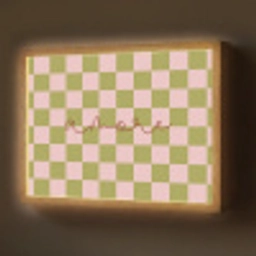 Patroon - Geblokt - Olijfgroen - Amore Light Box met batterij (Wandlamp) middel -z3d_website