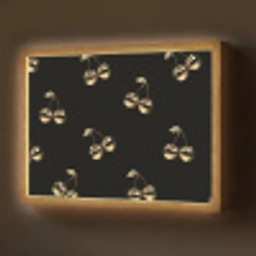 Patroon - Kersen - Goud - Chrome Light Box met batterij (Wandlamp) middel -z3d_website