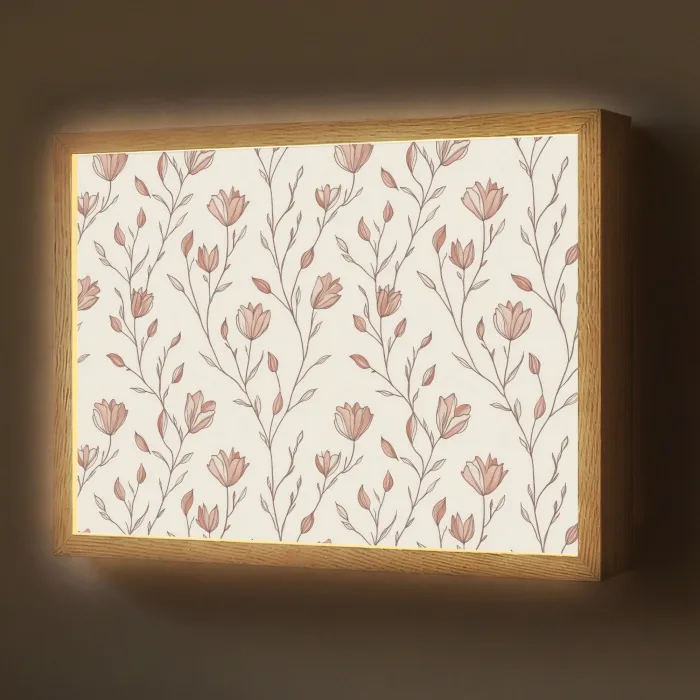 Patroon - Klassiek - Roze Light Box met batterij (Wandlamp) middel 907 -z3d_website