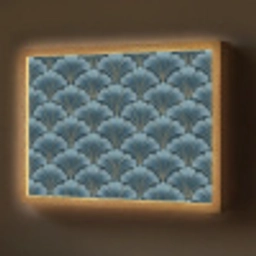 Patroon - Ginkgoblad - Blauw Light Box met batterij (Wandlamp) middel 907 -z3d_website