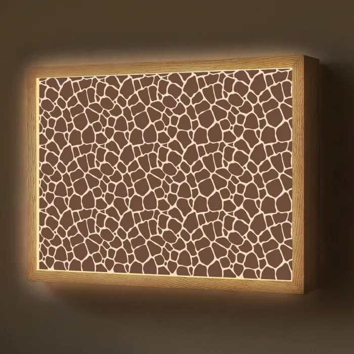 Patroon - Giraf - Bruin Light Box met batterij (Wandlamp) middel 907 -z3d_website