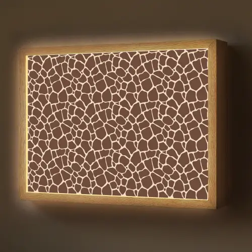 Patroon - Giraf - Bruin Light Box met batterij (Wandlamp) middel 907 -z3d_website