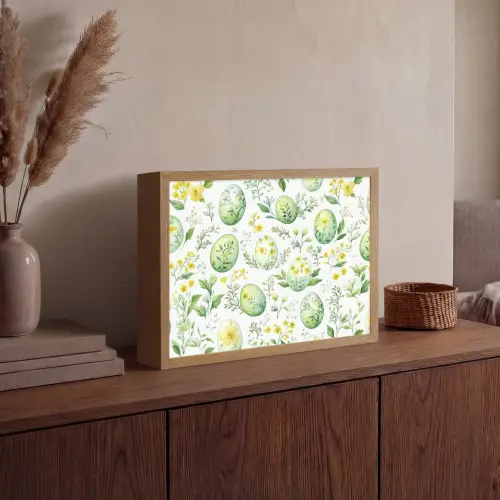 Patroon - Groen - Eieren Light Box met batterij (Wandlamp) middel -sfeer2
