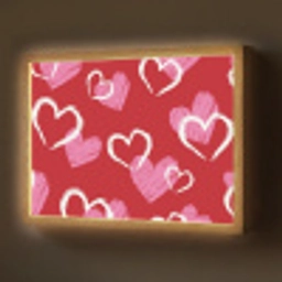 Patroon - Hartjes - Roze - Valentijn Light Box met batterij (Wandlamp) middel -z3d_website