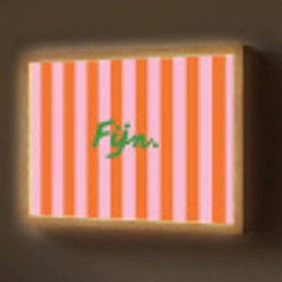 Patroon - Oranje - Fijn - Strepen Light Box met batterij (Wandlamp) middel -z3d_website