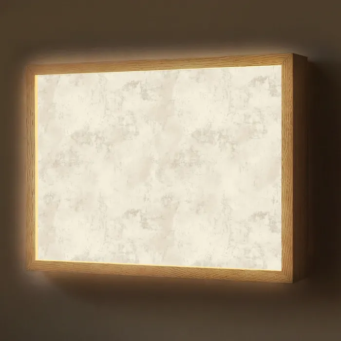 Patroon - Organisch - Beige Light Box met batterij (Wandlamp) middel 907 -z3d_website