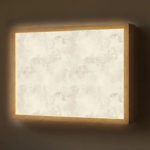 Patroon - Organisch - Beige Light Box met batterij (Wandlamp) middel 907 -z3d_website