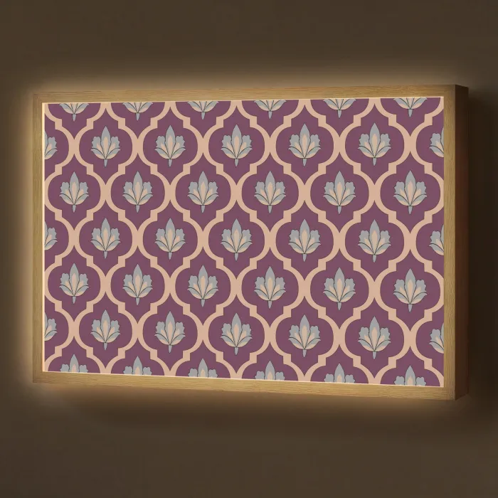 Patroon - Paars - Bloem Light Box met batterij (Wandlamp) middel -z3d_website