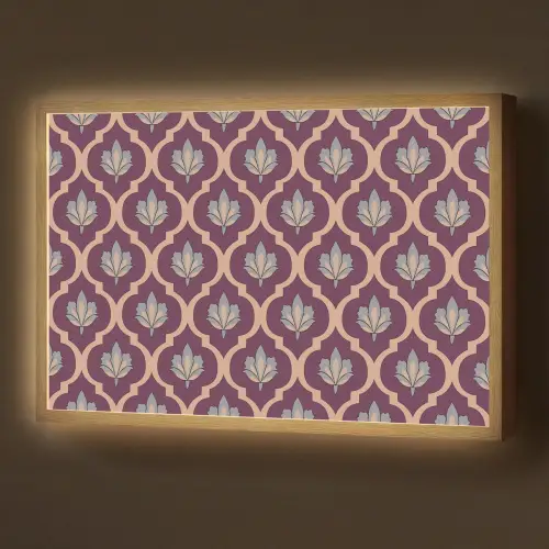 Patroon - Paars - Bloem Light Box met batterij (Wandlamp) middel -z3d_website