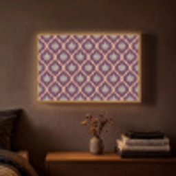Patroon - Paars - Bloem Light Box met batterij (Wandlamp) middel -sfeer4