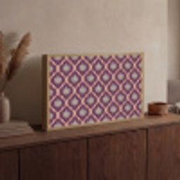 Patroon - Paars - Bloem Light Box met batterij (Wandlamp) middel -sfeer2