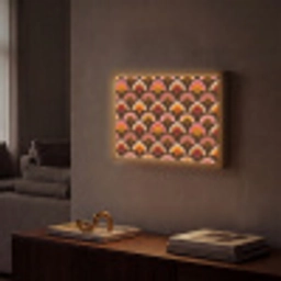 Patroon - Retro - Kleurrijk Light Box met batterij (Wandlamp) middel 907 -sfeer1