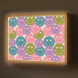 Patroon - Smiley - Kleurrijk - Hartjes Light Box met batterij (Wandlamp) middel 907 -z3d_website