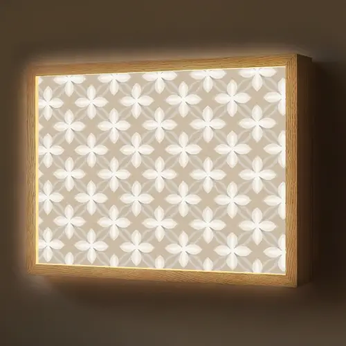 Patroon - Symmetrisch - Beige Light Box met batterij (Wandlamp) middel 907 -z3d_website