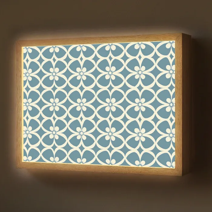 Patroon - Symmetrisch - Blauw Light Box met batterij (Wandlamp) middel 907 -z3d_website