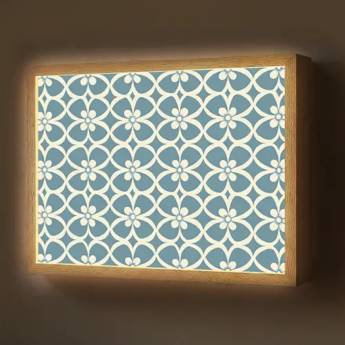 Patroon - Symmetrisch - Blauw Light Box met batterij (Wandlamp) middel 907 -z3d_website