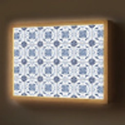 Patroon - Tegel - Blauw Light Box met batterij (Wandlamp) middel 907 -z3d_website
