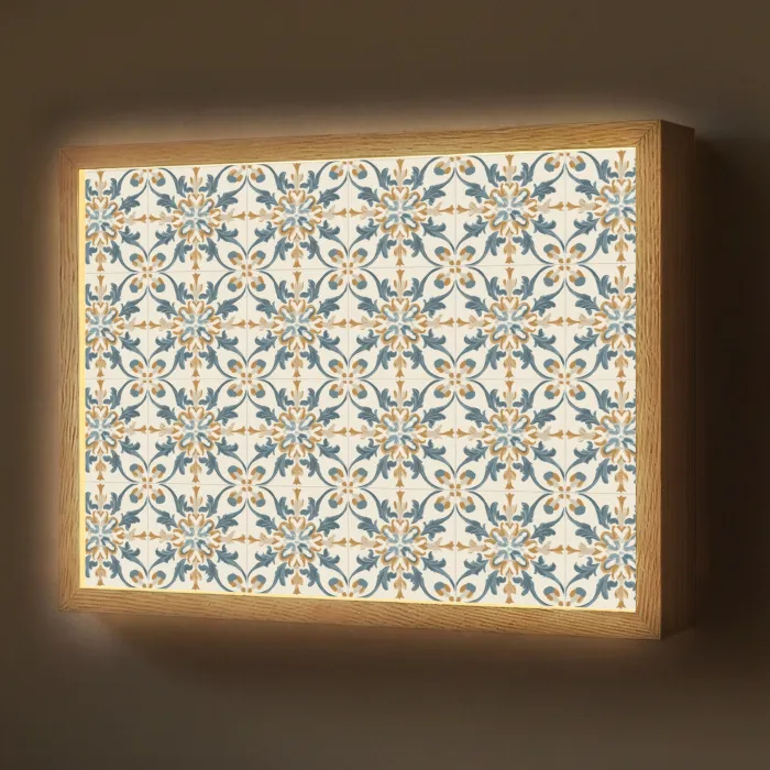 Patroon - Klassiek - Kleurrijk Light Box met batterij (Wandlamp) middel 907 -z3d_website