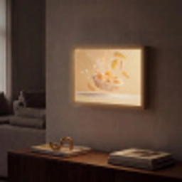 Peach - Eten - Taart - Oranje Light Box met batterij (Wandlamp) middel -sfeer1