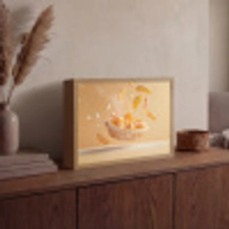 Peach - Eten - Taart - Oranje Light Box met batterij (Wandlamp) middel -sfeer2