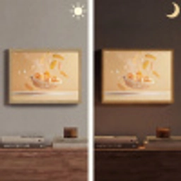 Peach - Eten - Taart - Oranje Light Box met batterij (Wandlamp) middel -sfeer3