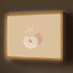 Perzik - Lijntekening - Pit - Beige Light Box met batterij (Wandlamp) middel -z3d_website
