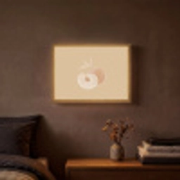 Perzik - Lijntekening - Pit - Beige Light Box met batterij (Wandlamp) middel -sfeer4