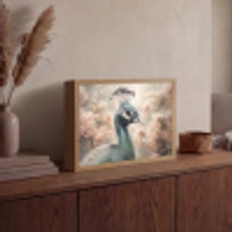 Pauw - Vogels - Bloemen - Boom - Botanisch Light Box met batterij (Wandlamp) middel -sfeer2