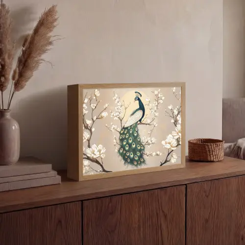 Pauw - Tak - Bloemen Light Box met batterij (Wandlamp) middel -sfeer2