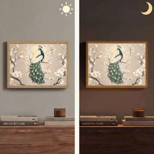 Pauw - Tak - Bloemen Light Box met batterij (Wandlamp) middel -sfeer3