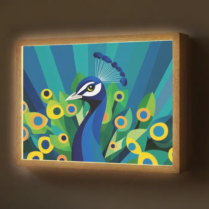 Pauw - Cirkels - Blauw Light Box met batterij (Wandlamp) middel -z3d_website