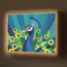 Pauw - Cirkels - Blauw Light Box met batterij (Wandlamp) middel -z3d_website