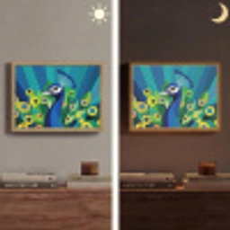 Pauw - Cirkels - Blauw Light Box met batterij (Wandlamp) middel -sfeer3
