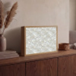 Parelmoerglans - Wit - Schelp Light Box met batterij (Wandlamp) middel 907 -sfeer2