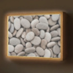 Kiezels - Stenen - Grijs Light Box met batterij (Wandlamp) middel -z3d_website