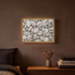 Kiezels - Stenen - Grijs Light Box met batterij (Wandlamp) middel -sfeer4