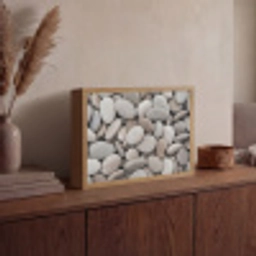 Kiezels - Stenen - Grijs Light Box met batterij (Wandlamp) middel -sfeer2