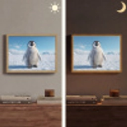 Pinguïn - Sneeuw - Landschap - Wit Light Box met batterij (Wandlamp) middel -sfeer3