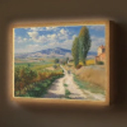 Mensen - Wandelen - Zandpad - Velden Light Box met batterij (Wandlamp) middel -z3d_website