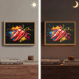 Peper - Graffiti - Verf - Abstract - Modern - Kleurrijk Light Box met batterij (Wandlamp) middel -sfeer3