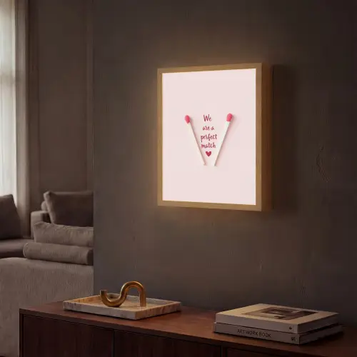 Perfect - Minimalistisch - Valentijn Light Box met batterij (Wandlamp) middel -sfeer1