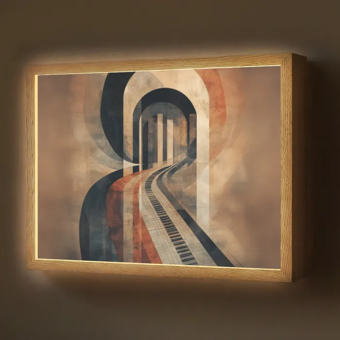 Piano - Toetsen - Abstract Light Box met batterij (Wandlamp) middel -z3d_website