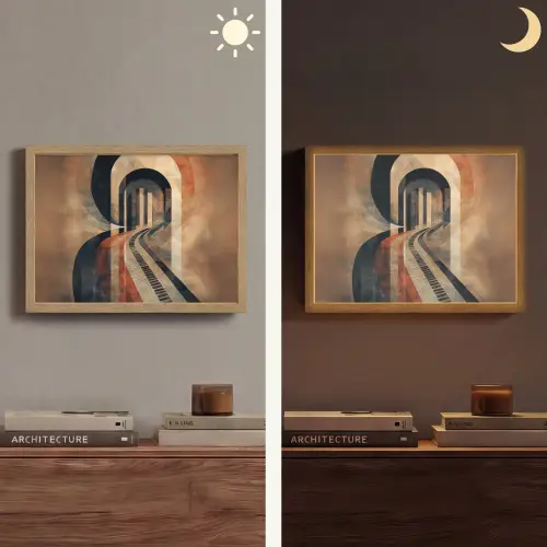 Piano - Toetsen - Abstract Light Box met batterij (Wandlamp) middel -sfeer3