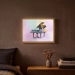 Piano - Pastel - Elegant - Dromerig Light Box met batterij (Wandlamp) middel -sfeer4