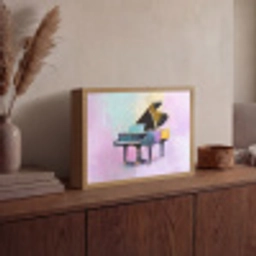 Piano - Pastel - Elegant - Dromerig Light Box met batterij (Wandlamp) middel -sfeer2