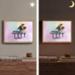Piano - Pastel - Elegant - Dromerig Light Box met batterij (Wandlamp) middel -sfeer3