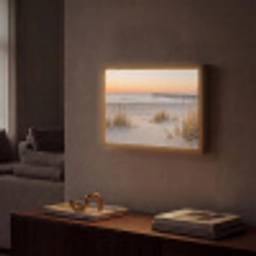 Pier - Zonsondergang - Strand Light Box met batterij (Wandlamp) middel -sfeer1