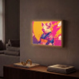 Varken - Bloemkroon - Kimono - Abstract Light Box met batterij (Wandlamp) middel -sfeer1