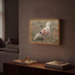 Duif - Bloemen - Natuur Light Box met batterij (Wandlamp) middel -sfeer1
